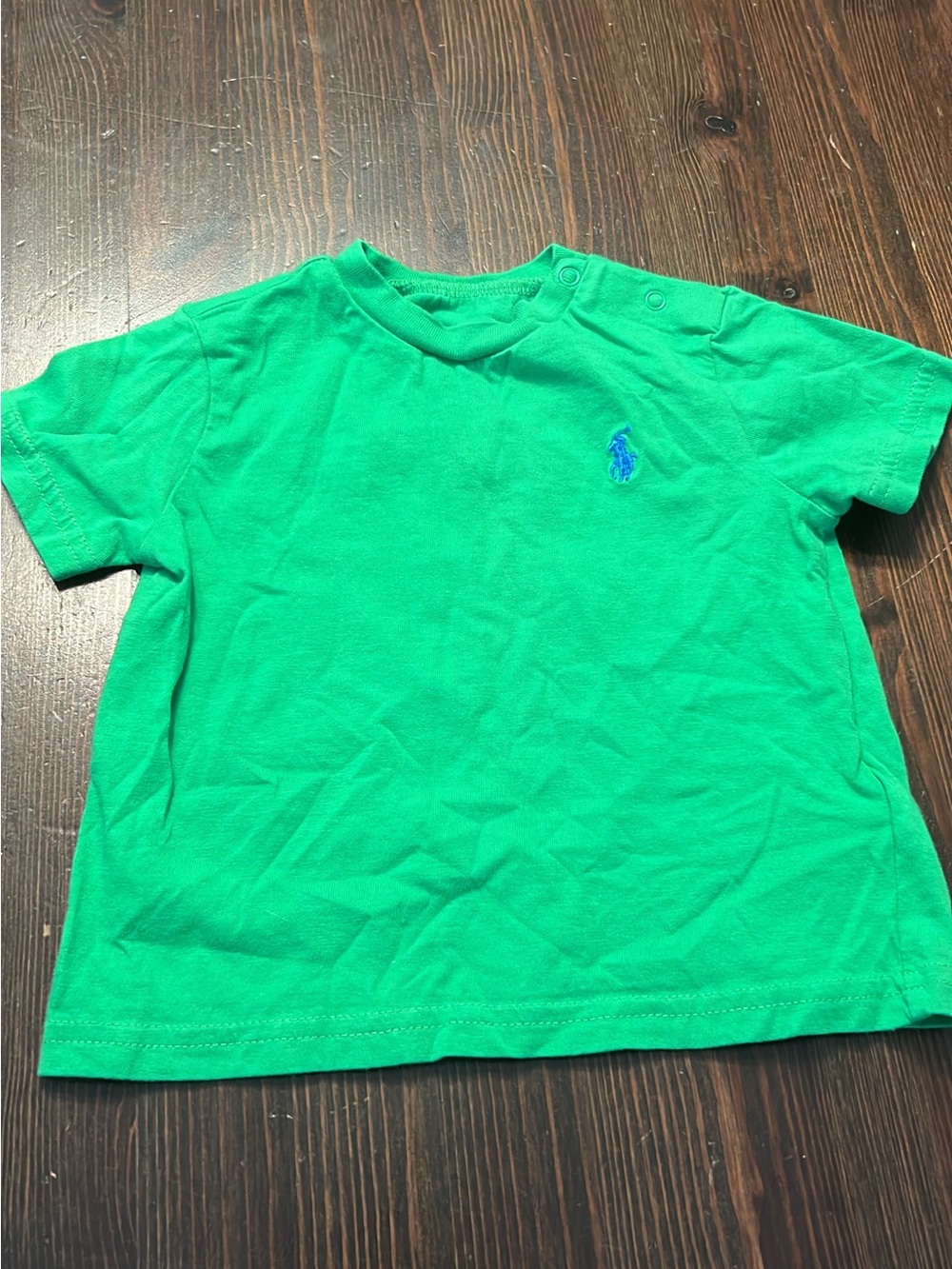 Ralph Lauren Bright Green Short-Sleeve Tee with Blue Polo Logo